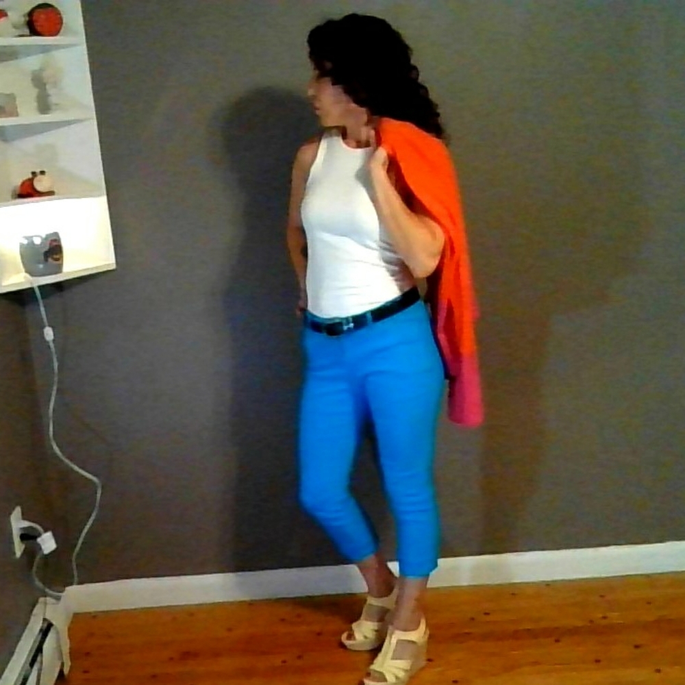 Loft light weight Pink and orange sweater